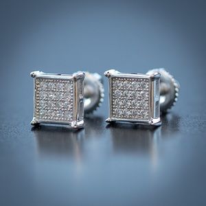 Sterling Silver Mini Square Earrings